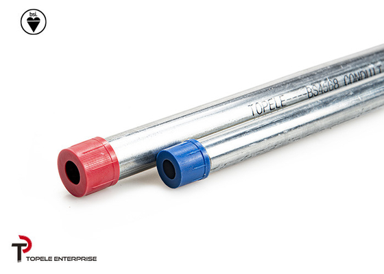 Tubos GI de aço galvanizado elétrico BS4568 com acoplamento roscado, 10 pés