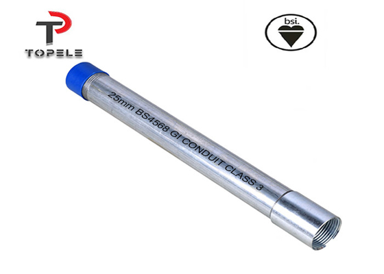 Tubo de condução galvanizado de 25 mm de classe 3 BS para fiação elétrica
