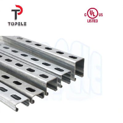 Planície galvanizada do MERGULHO quente/canal entalhado 41X41X2.5mm Unistrut do suporte
