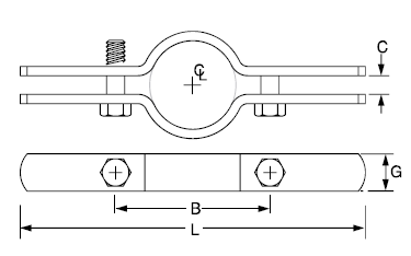 Braçadeira galvanizada aço do montante com parafuso, padrão do UL do suporte da tubulação